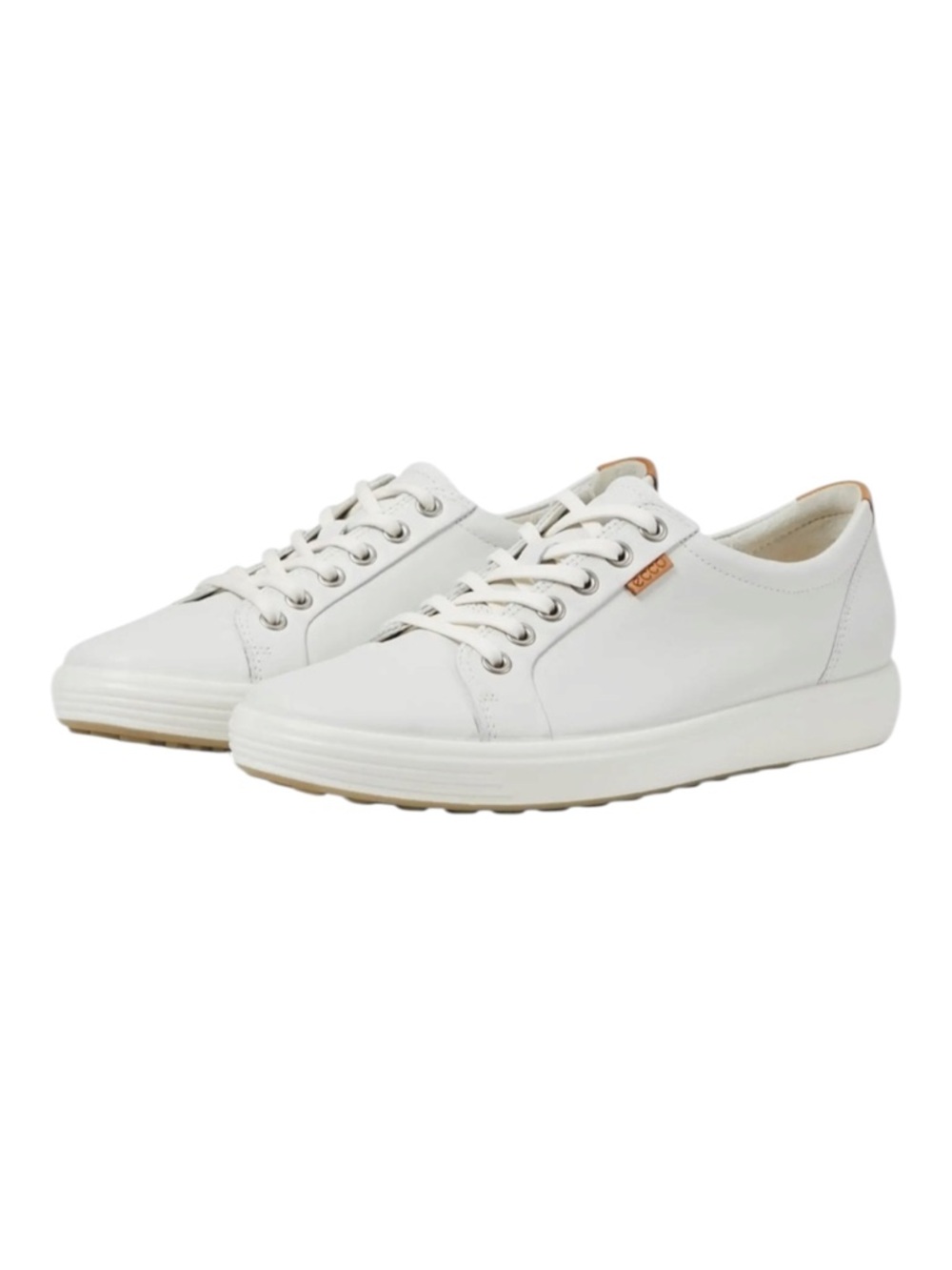 Ecco Soft 7 White Leather Sneakers Minimalist Design Women’s Size 11 NWOT